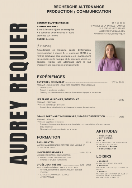 CV Audrey Requier